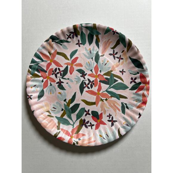 SET OF 4 One Hundred 80 Degrees Melamine Floral 9" Lunch Dinner Plates - Picture 6 of 6